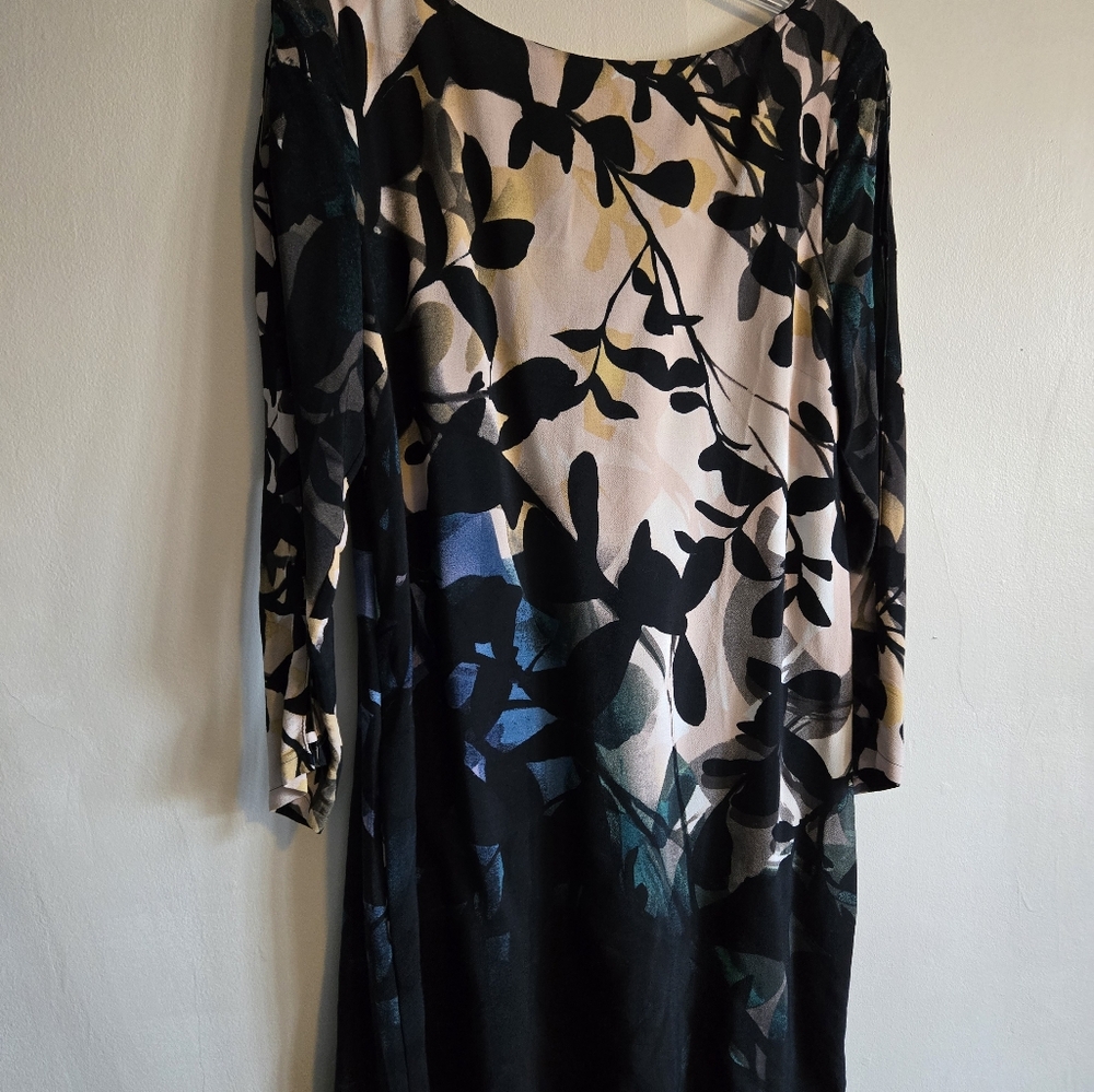 Anthropology Floral Long Sleeve above the knee lined Dress